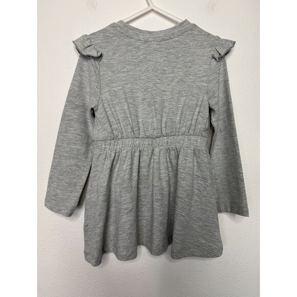Splendid Girls Sz 3 Ruffle Trim Dress Heather Gray Long Sleeve Elastic Waist NWT - Picture 6 of 7